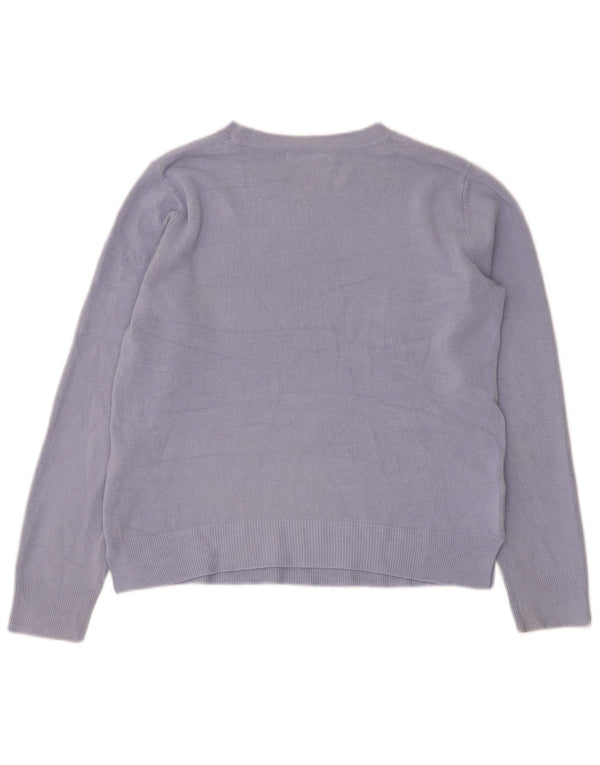 Maglione maglione con scollo a barca da donna Marks & Spencer UK 12 Acrilico blu medio
