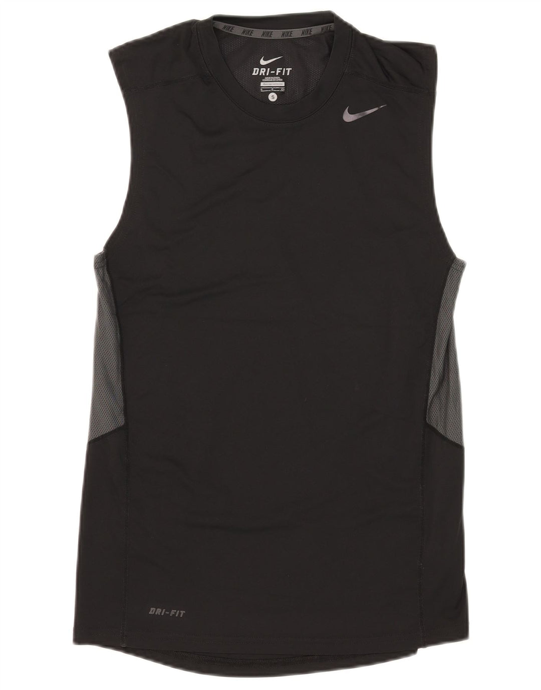 Canotta Nike Dri Fit da uomo, piccola, in poliestere color block nero