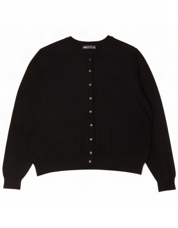 Marks & Spencer Maglione cardigan da donna UK 20 2XL Nero