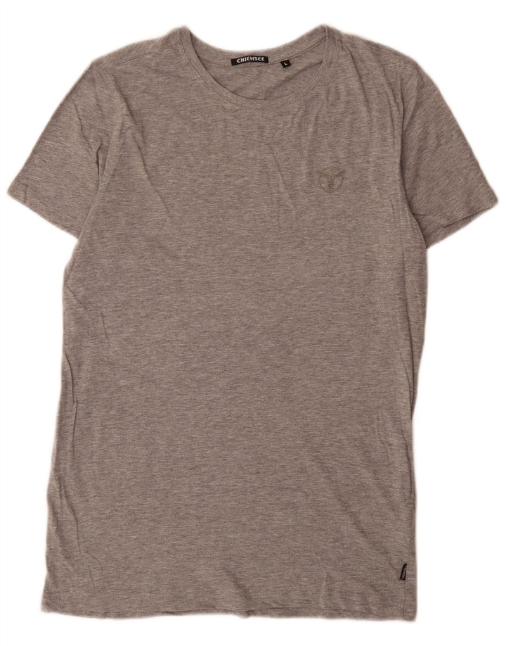 T-shirt da uomo Chiemsee Top grande in cotone chiazzato grigio