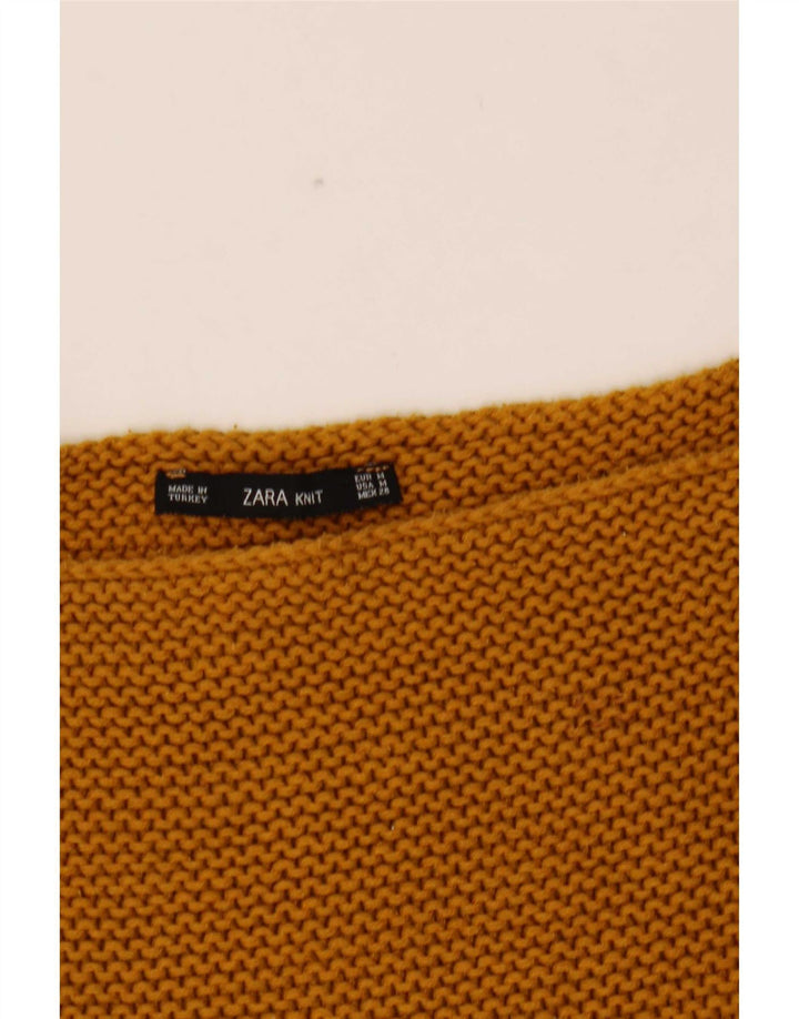 Maglione maglione oversize con scollo a barca da donna Zara UK 14 giallo medio