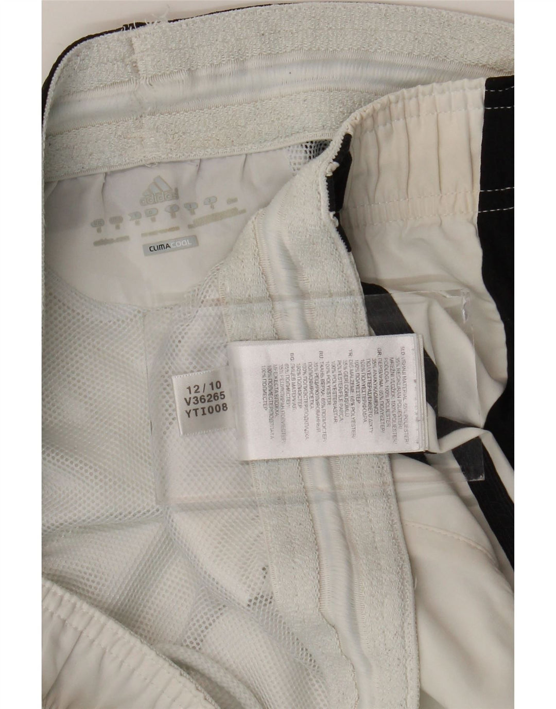 Pantaloncini sportivi Adidas Climacool da uomo, poliestere color block bianco medio