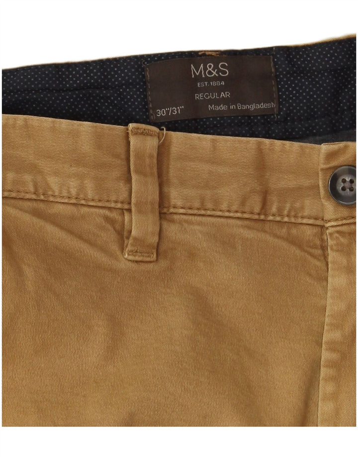 Pantaloni chino regolari dritti da uomo Marks & Spencer W30 L31 Beige