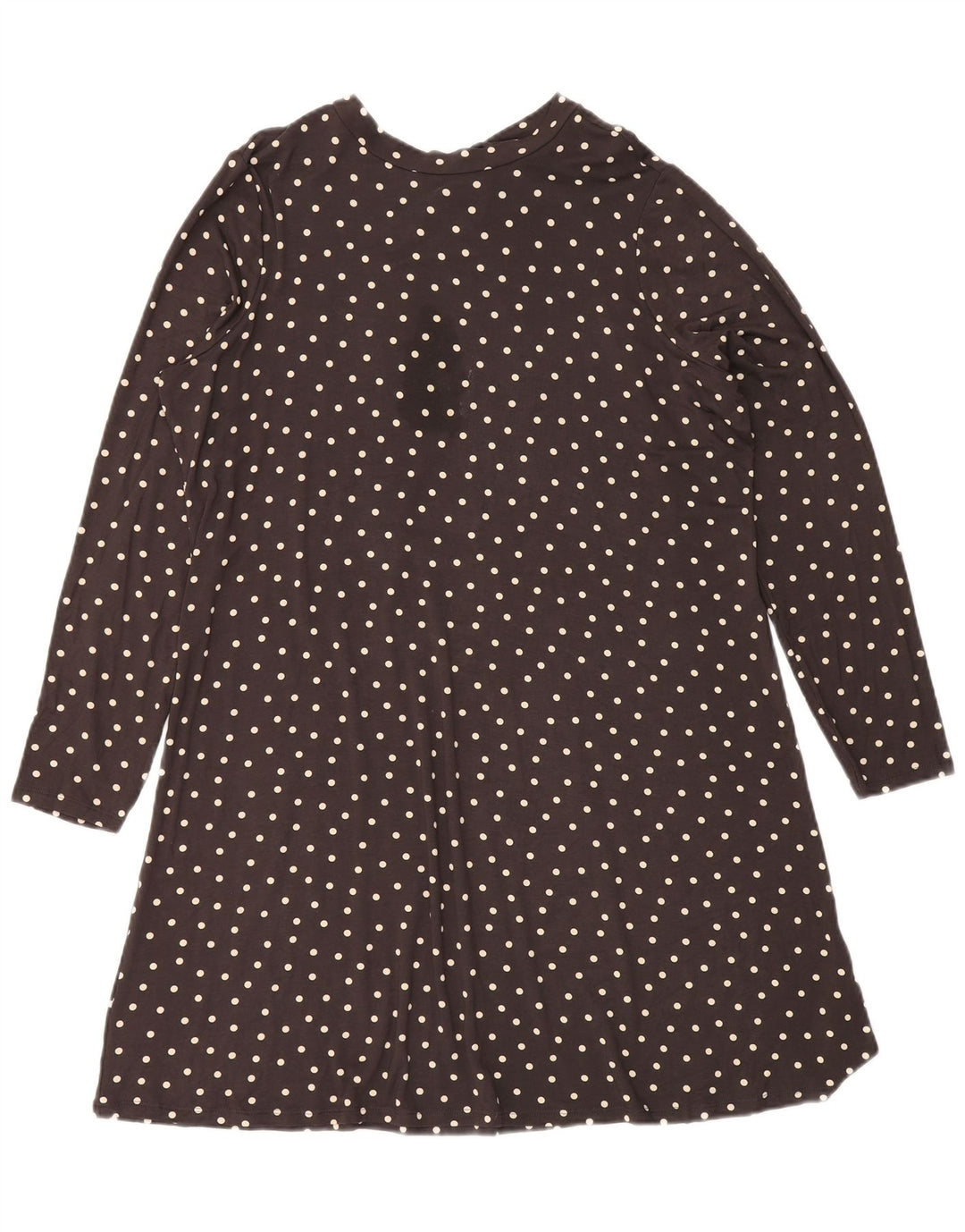 MARKS & SPENCER Abito da donna a trapezio con cravatta sul davanti UK 18 XL Marrone a pois