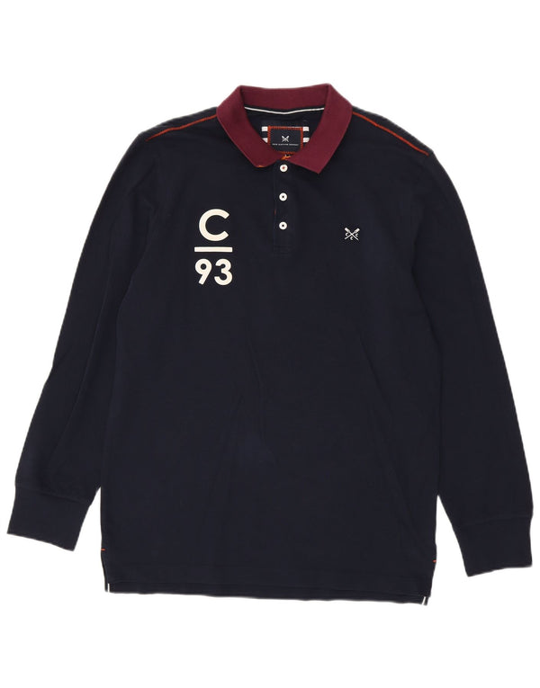Crew Clothing Polo da rugby con grafica da uomo, piccola, colore blu navy