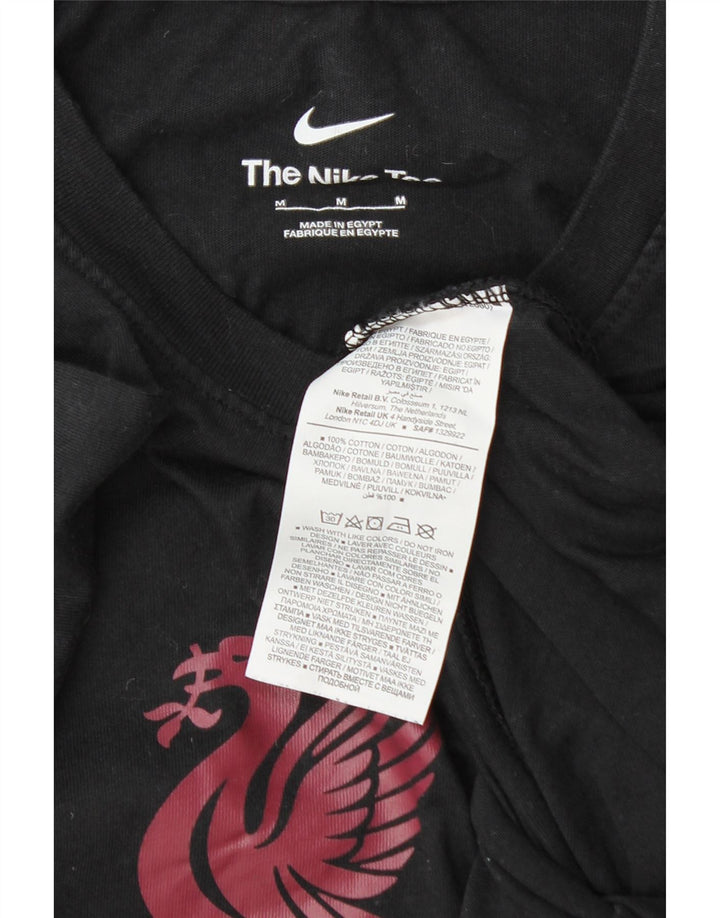 T-shirt grafica da uomo Nike Liverpool, top in cotone nero medio