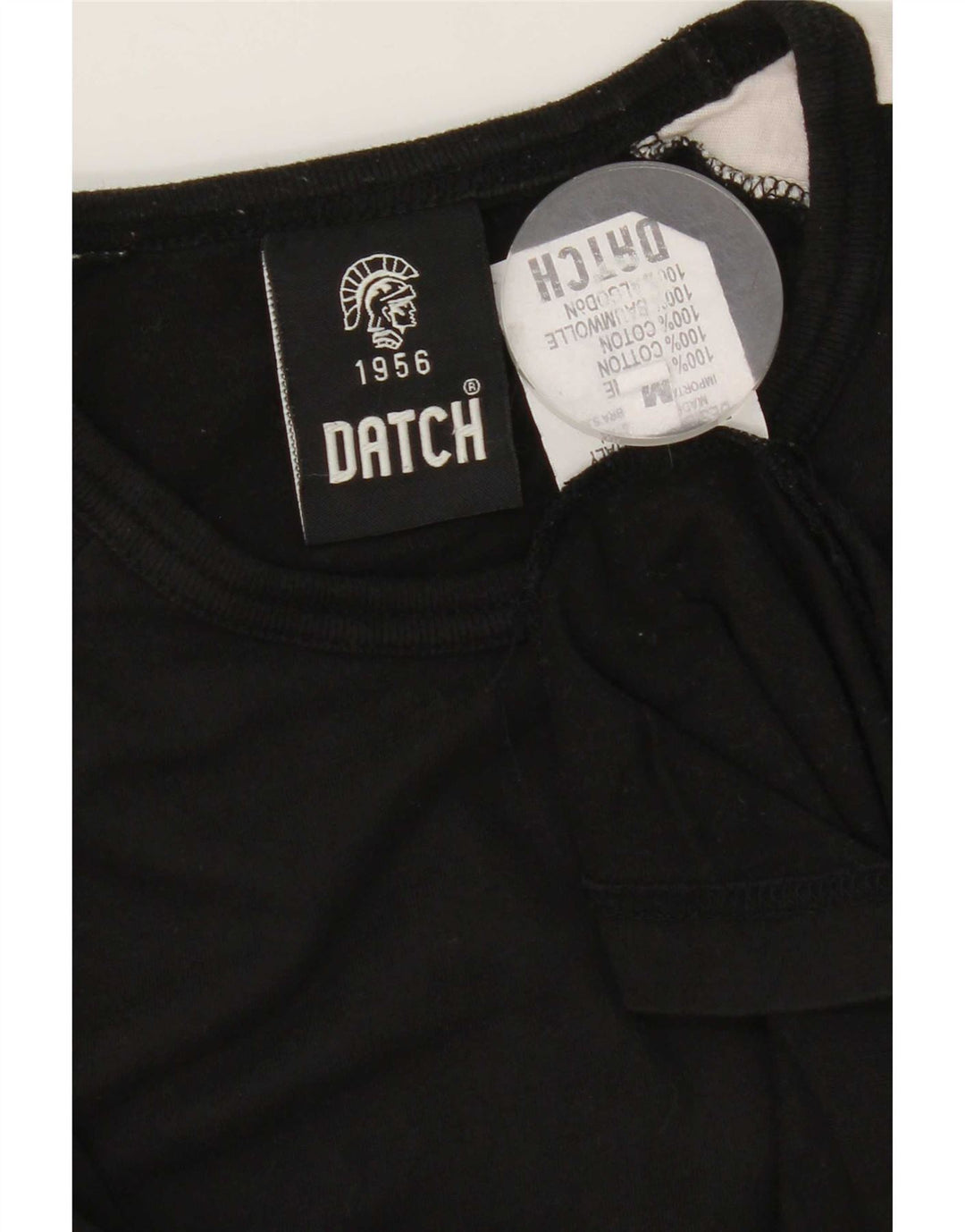 Datch Top da uomo a maniche lunghe in cotone color block medio nero
