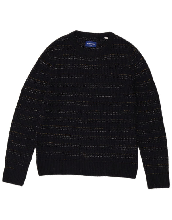 Jack & Jones Maglione da uomo con scollo a barca, gessato medio blu navy