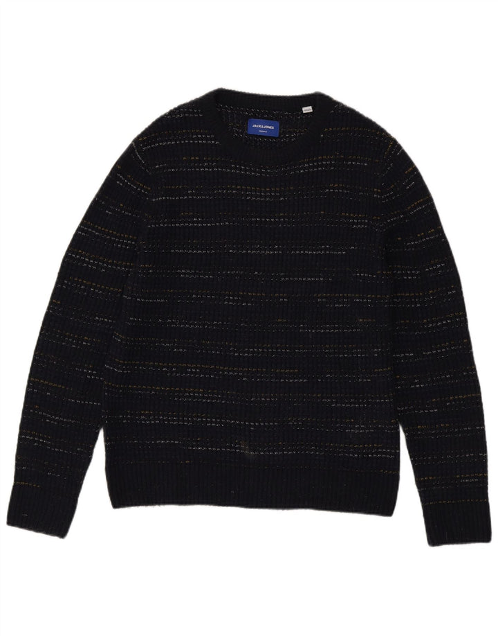 Jack & Jones Maglione da uomo con scollo a barca, gessato medio blu navy