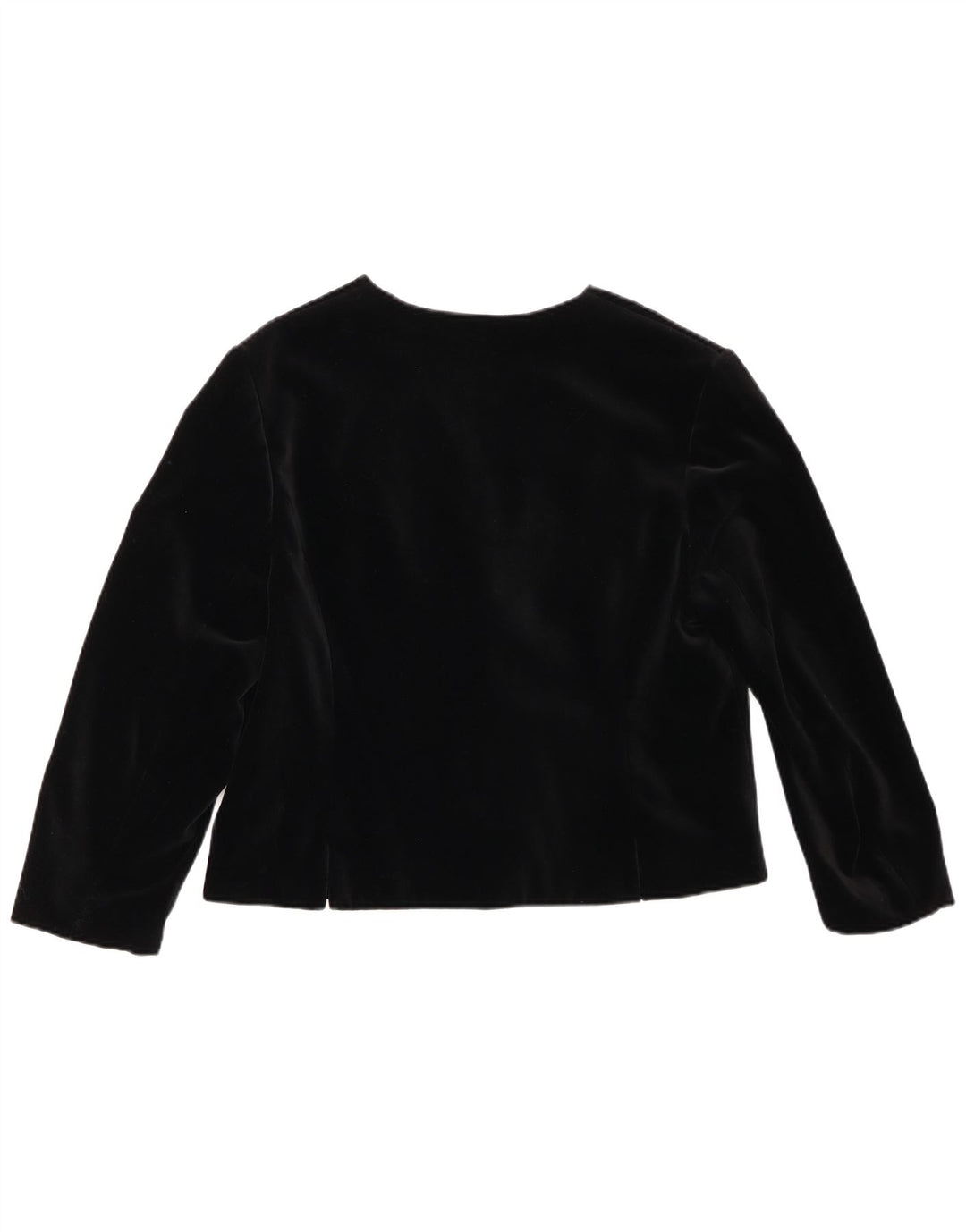 Giacca blazer vintage da donna in velluto a 6 bottoni UK 14 cotone nero medio