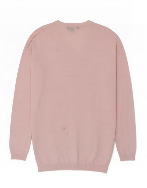 Crew Clothing Maglione da donna con scollo a V UK 8 piccolo cotone rosa