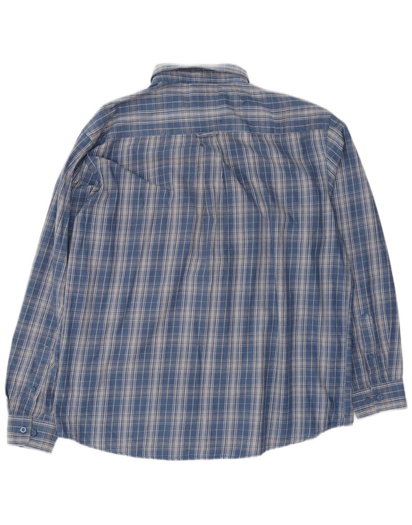 Camicia da uomo in flanella James Pringle XL in cotone a quadri blu