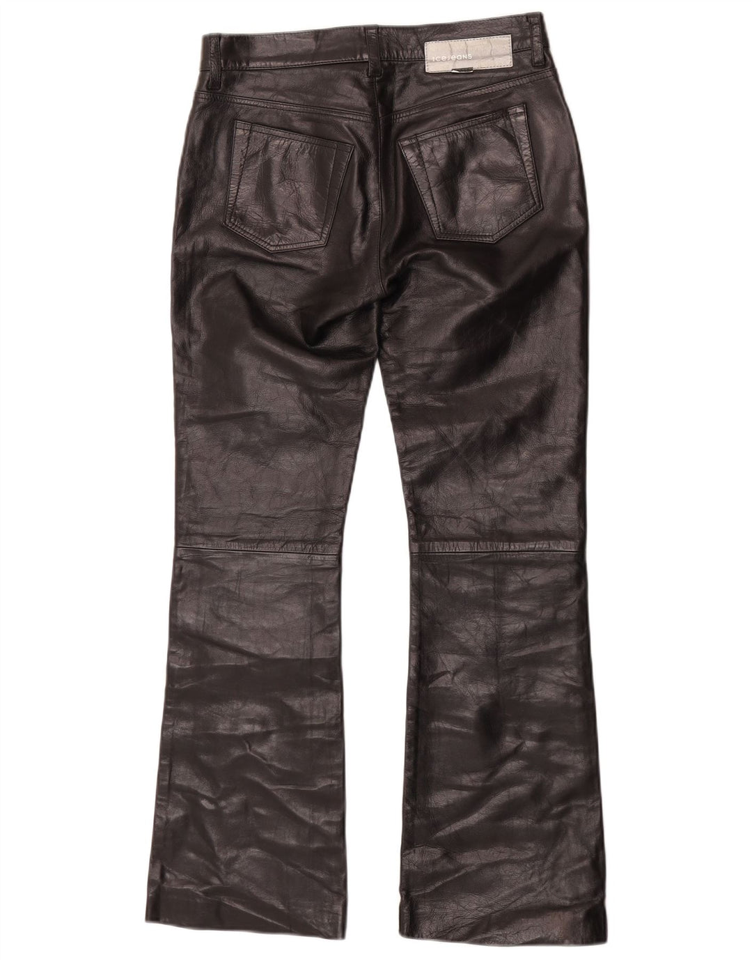 Pantaloni in pelle bootcut da donna Iceberg W27 L29 Pelle nera