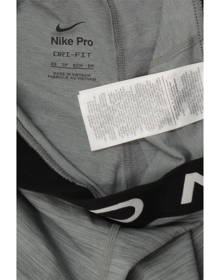 Leggings grafici NIKE da donna Dri Fit UK 4 XS poliestere screziato grigio