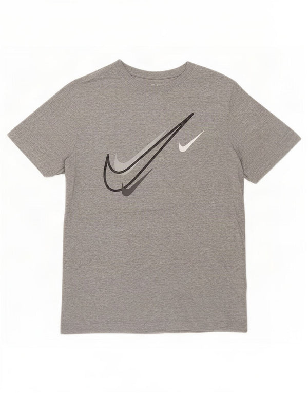 T-shirt grafica da uomo Nike Top Small in cotone grigio