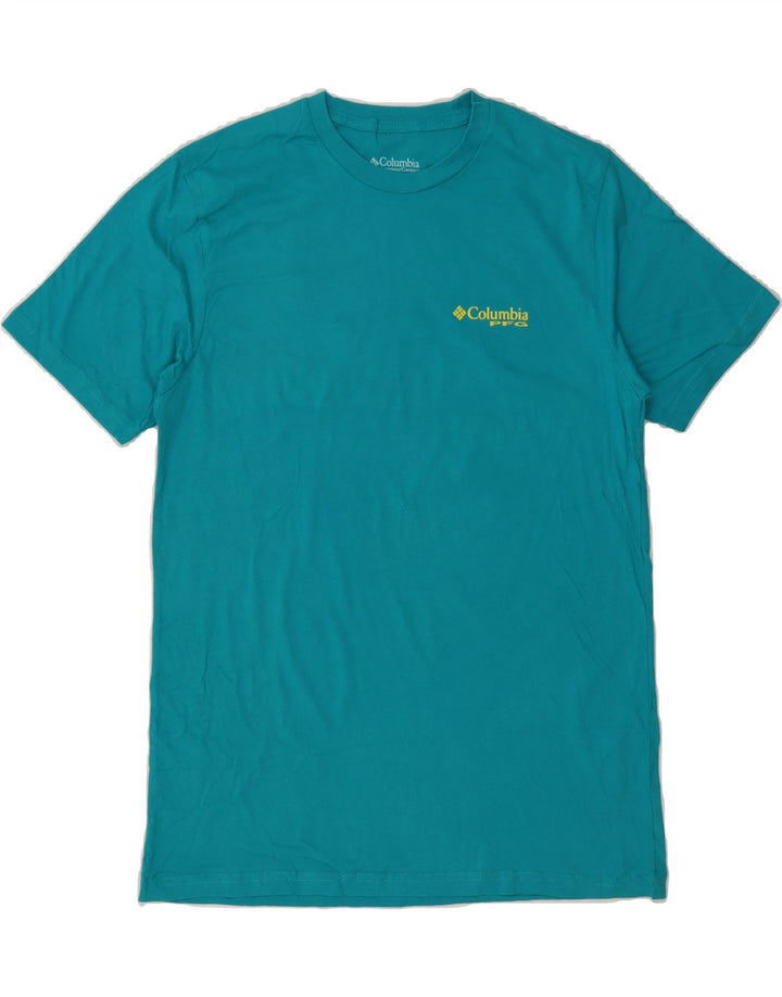 T-shirt grafica da uomo COLUMBIA Top in cotone turchese medio