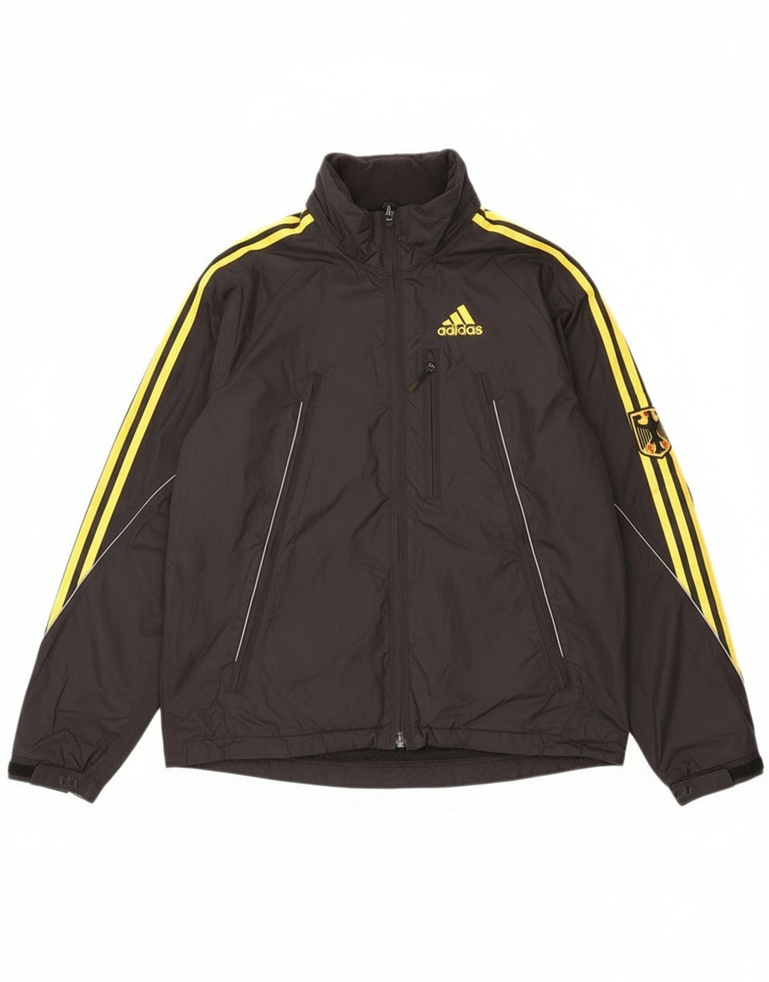 Giacca a vento grafica Adidas da uomo Germania UK 38/40 nylon nero medio