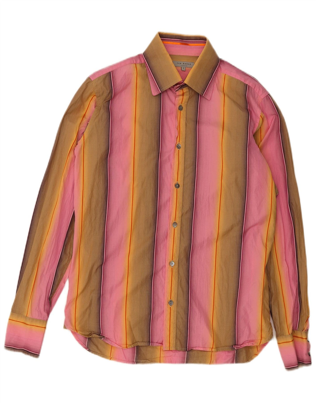 Camicia da uomo Ted Baker taglia 3 cotone a righe multicolore medio