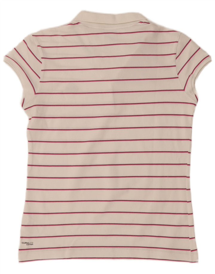 Polo ADIDAS da donna Clima 365 UK 16 grande cotone a righe bianche