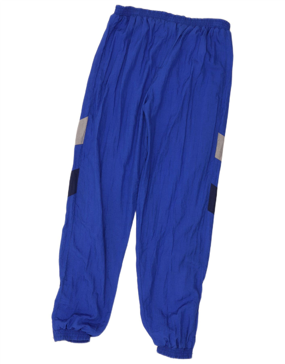 Pantaloni da tuta vintage da uomo, pantaloni da jogging, grandi, in poliammide color block blu