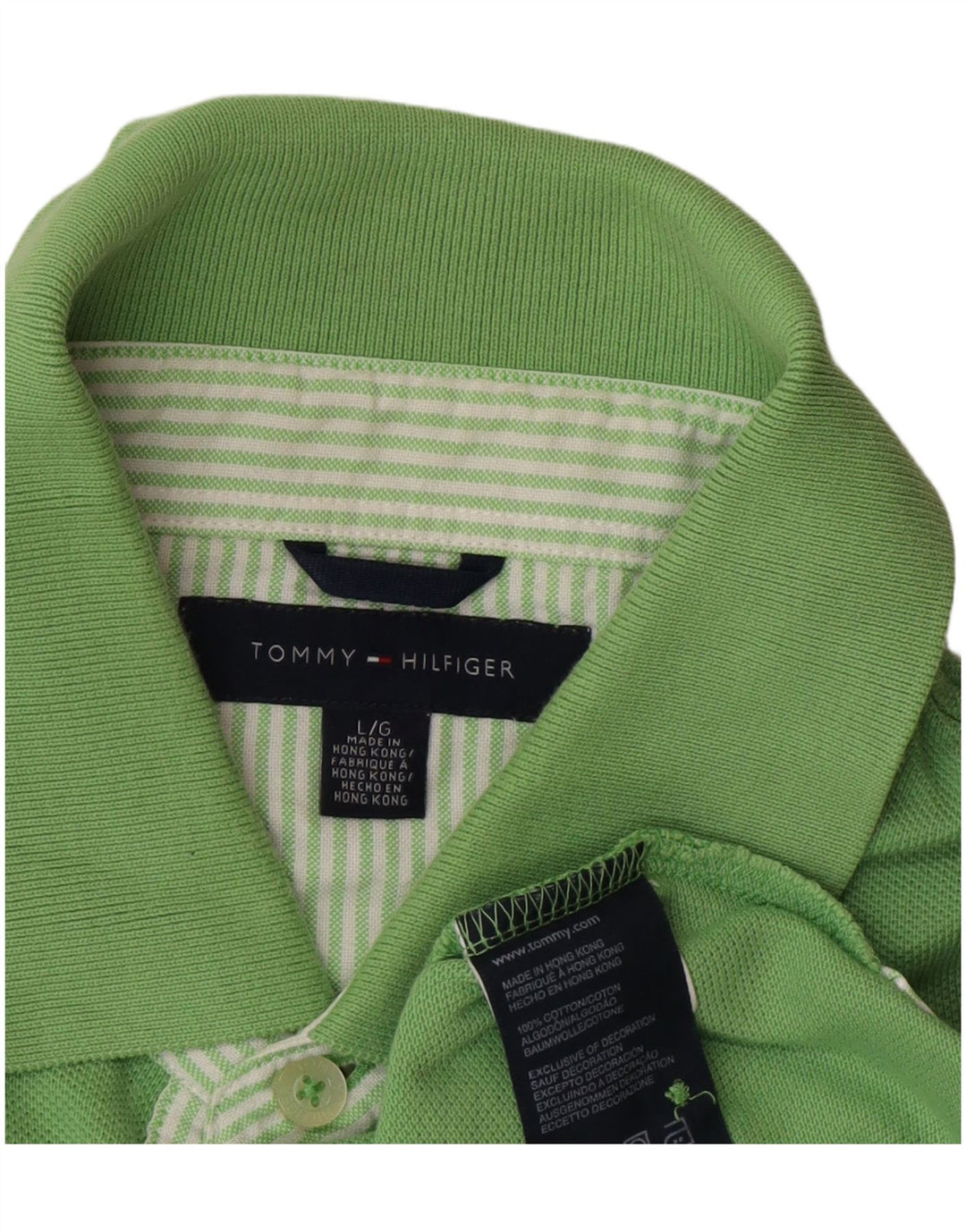 Polo da uomo Tommy Hilfiger grande in cotone verde