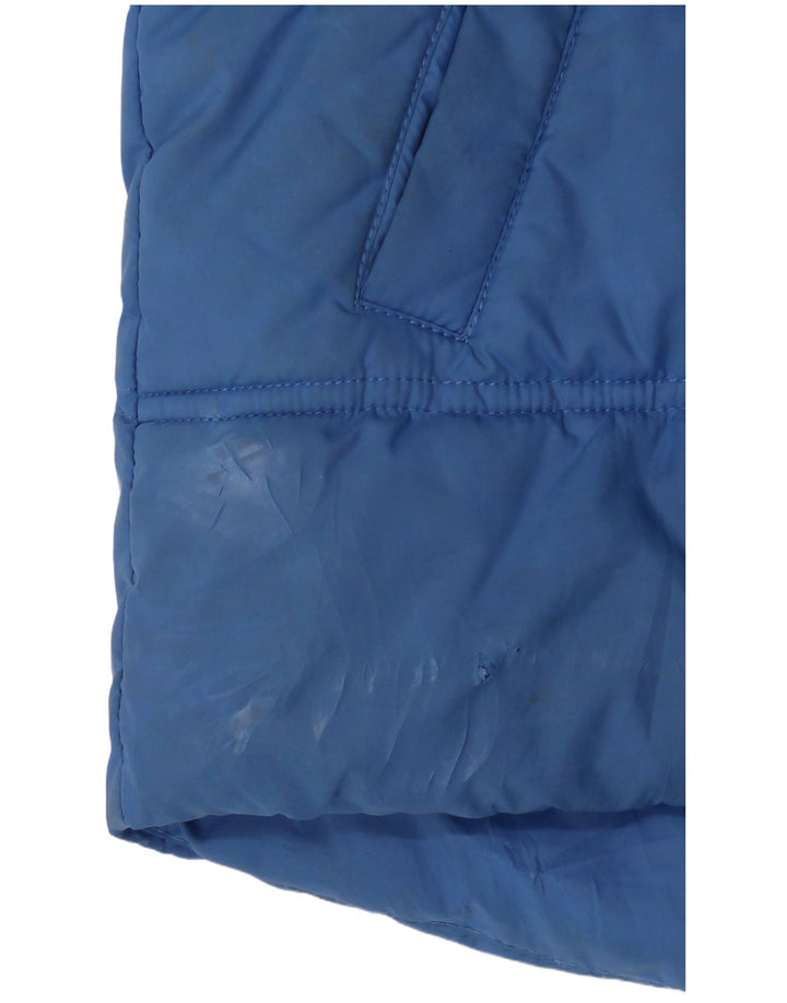 Gilet imbottito con cappuccio per ragazzi Benetton 11-12 anni Large Blu in poliestere