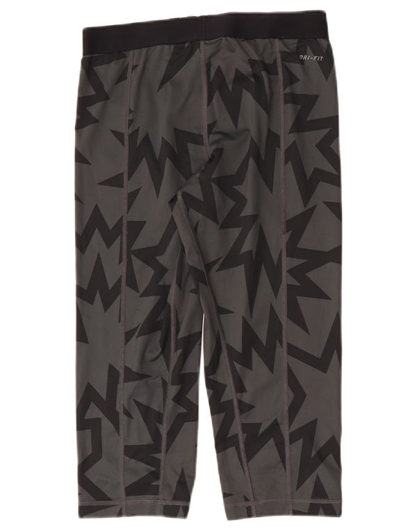 Leggings Nike Dri Fit Capri da donna UK 12 Poliestere geometrico grigio medio