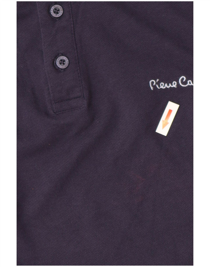 Polo da uomo a maniche lunghe vestibilità regolare Pierre Cardin blu navy medio