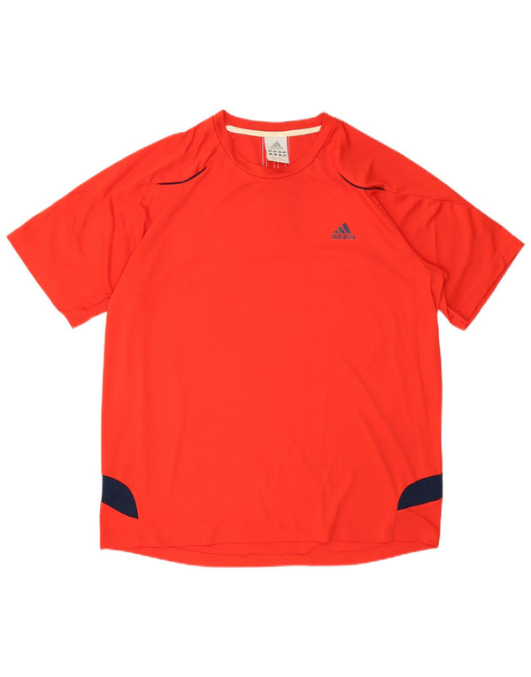 Adidas Mens T-Shirt Top XL Red Colourblock