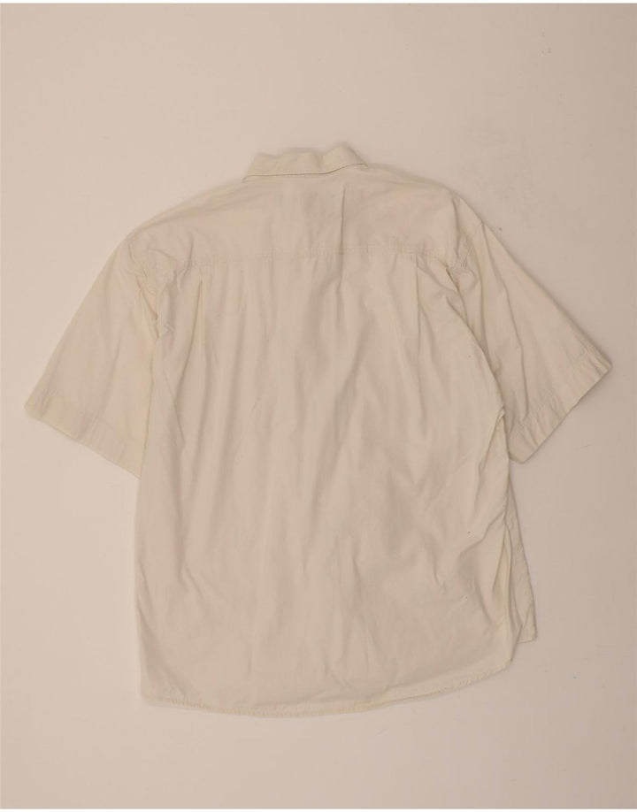TENSON Mens Short Sleeve Shirt XL White Vintage Tenson and Second-Hand Tenson from Messina Hembry 