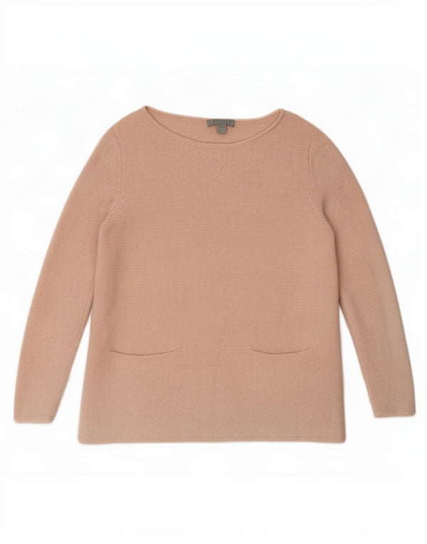 Maglione maglione con scollo a barca da donna Cos UK 6 XS Beige Lana