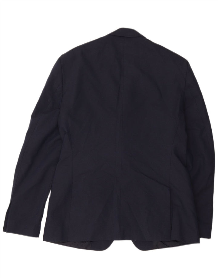 Giacca blazer da uomo a 2 bottoni Zara EU 54 XL poliestere blu navy