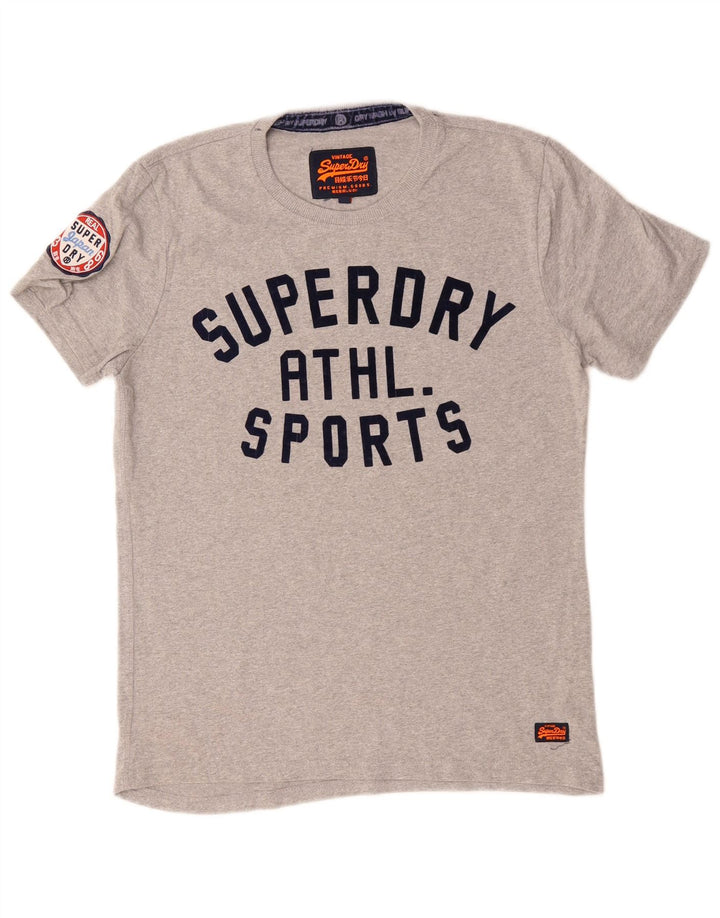 T-shirt grafica da uomo SUPERDRY Top grande in cotone grigio