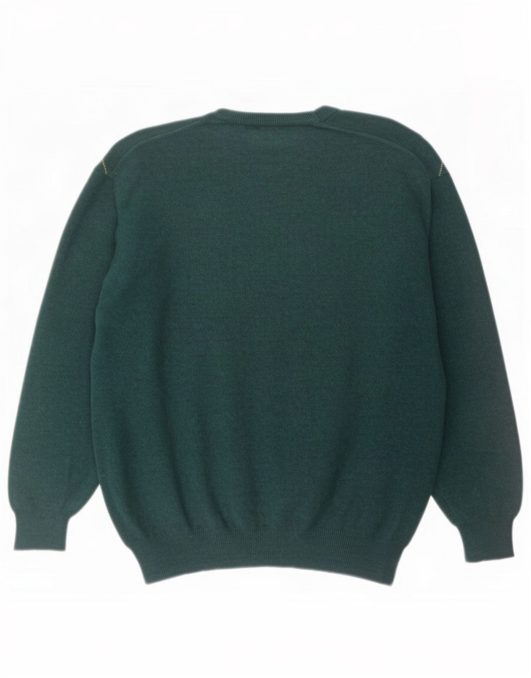 Maglione maglione girocollo da uomo vintage verde medio a rombi/diamante