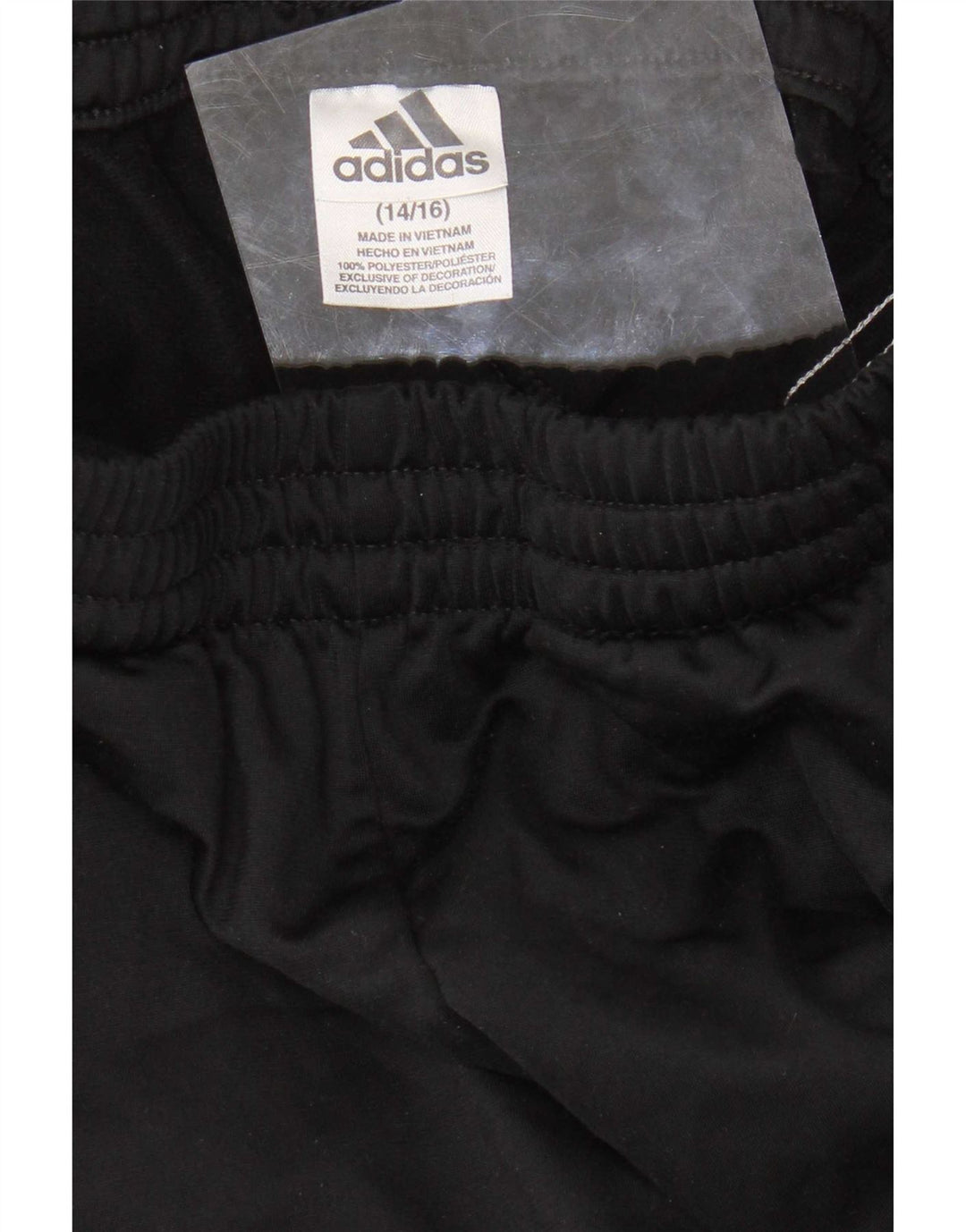 Pantaloni della tuta da ragazzo Adidas 12-13 anni grandi neri in poliestere