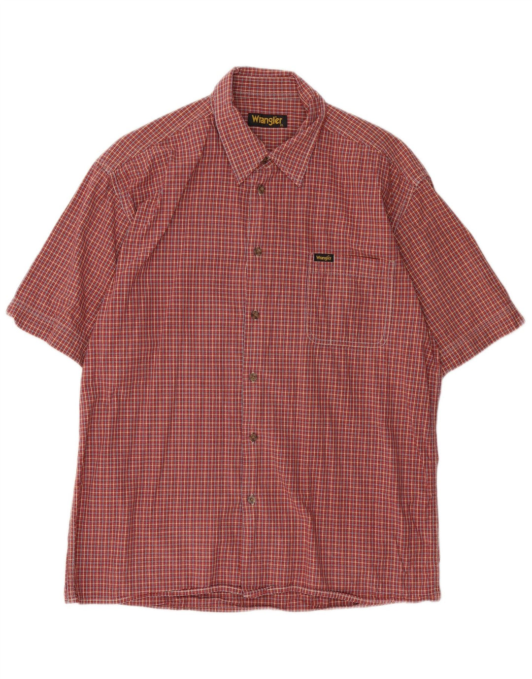 Camicia a maniche corte da uomo WRANGLER XL in cotone a quadri rossi