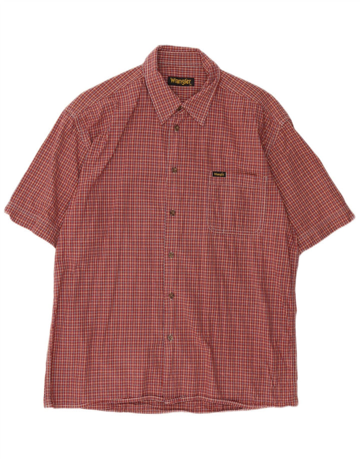 Camicia a maniche corte da uomo WRANGLER XL in cotone a quadri rossi