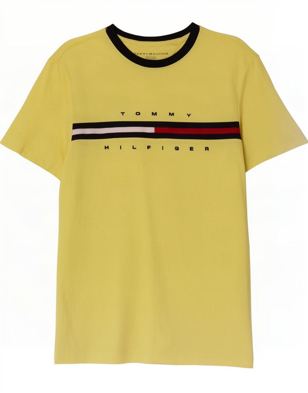 T-shirt grafica da uomo Tommy Hilfiger Top XS in cotone giallo