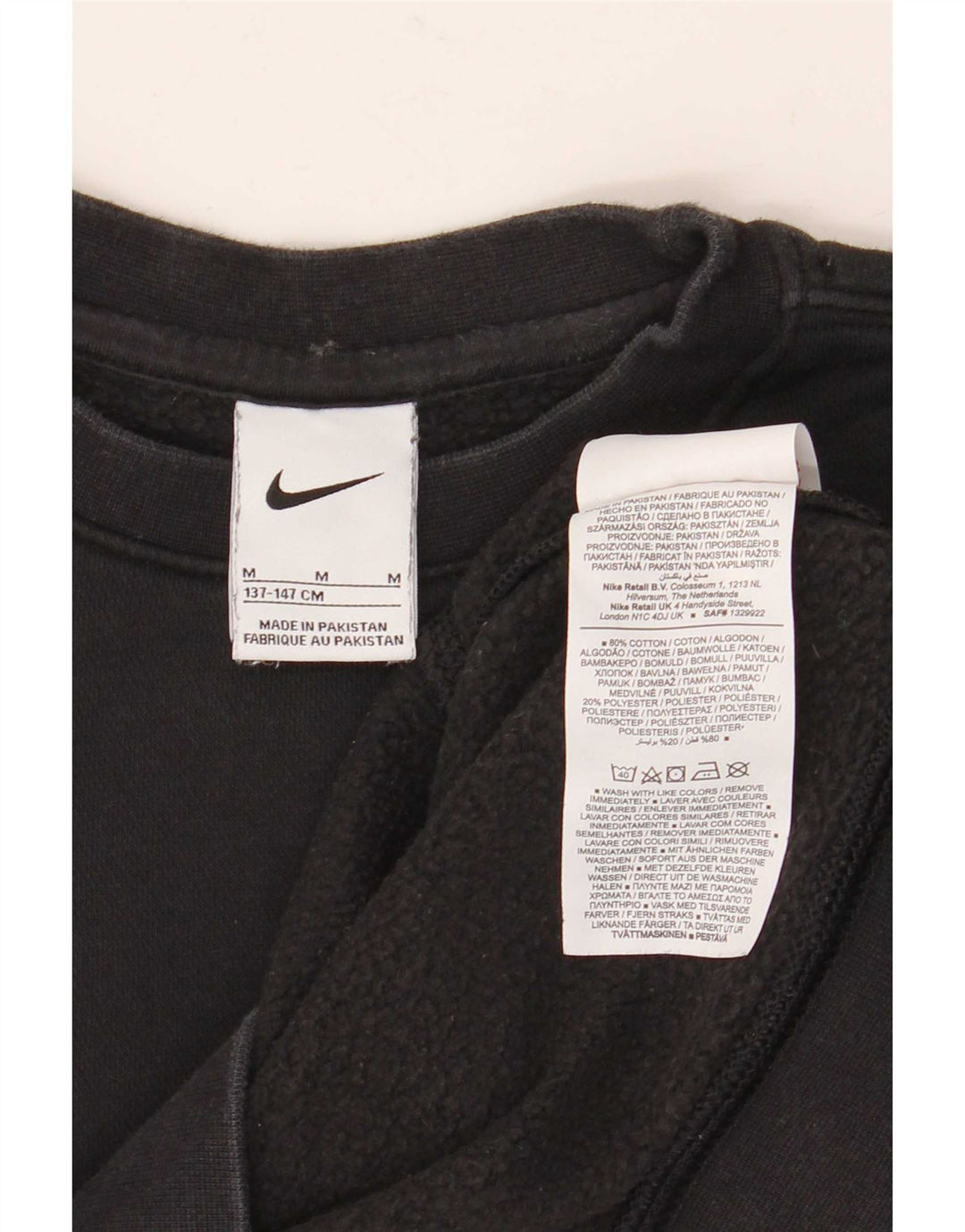 Felpa Nike Ragazzi Maglione 10-11 anni Cotone Nero Medio