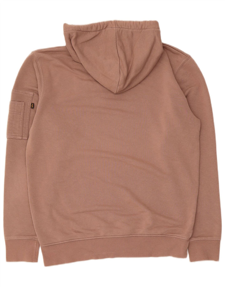 Felpa con cappuccio da uomo Alpha Industries in cotone rosa medio