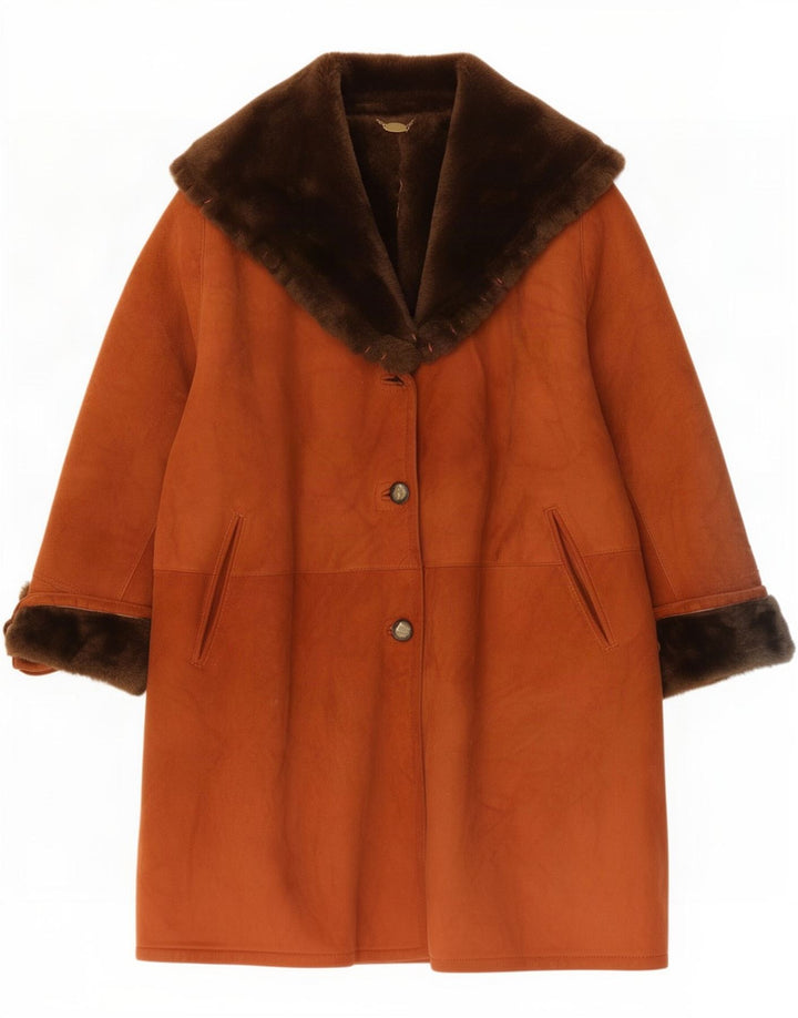 Cappotto oversize in shearling vintage da donna IT 42 Marrone medio