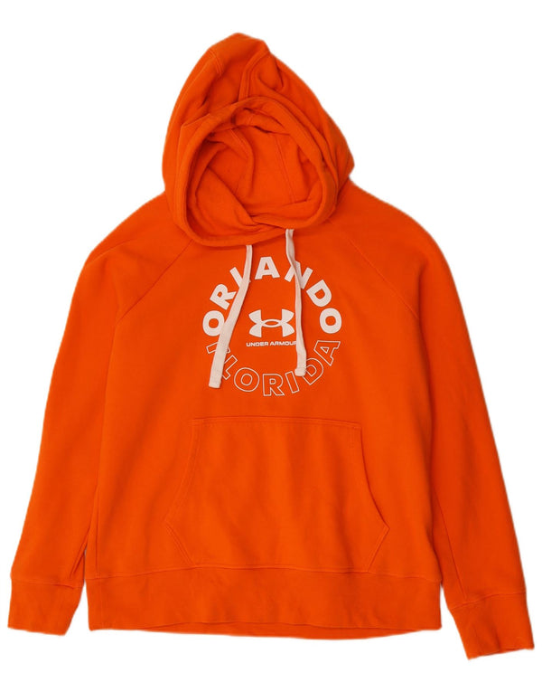 Under Armour Womens Orlando Graphic Hoodie Jumper UK 10 Small Orange
