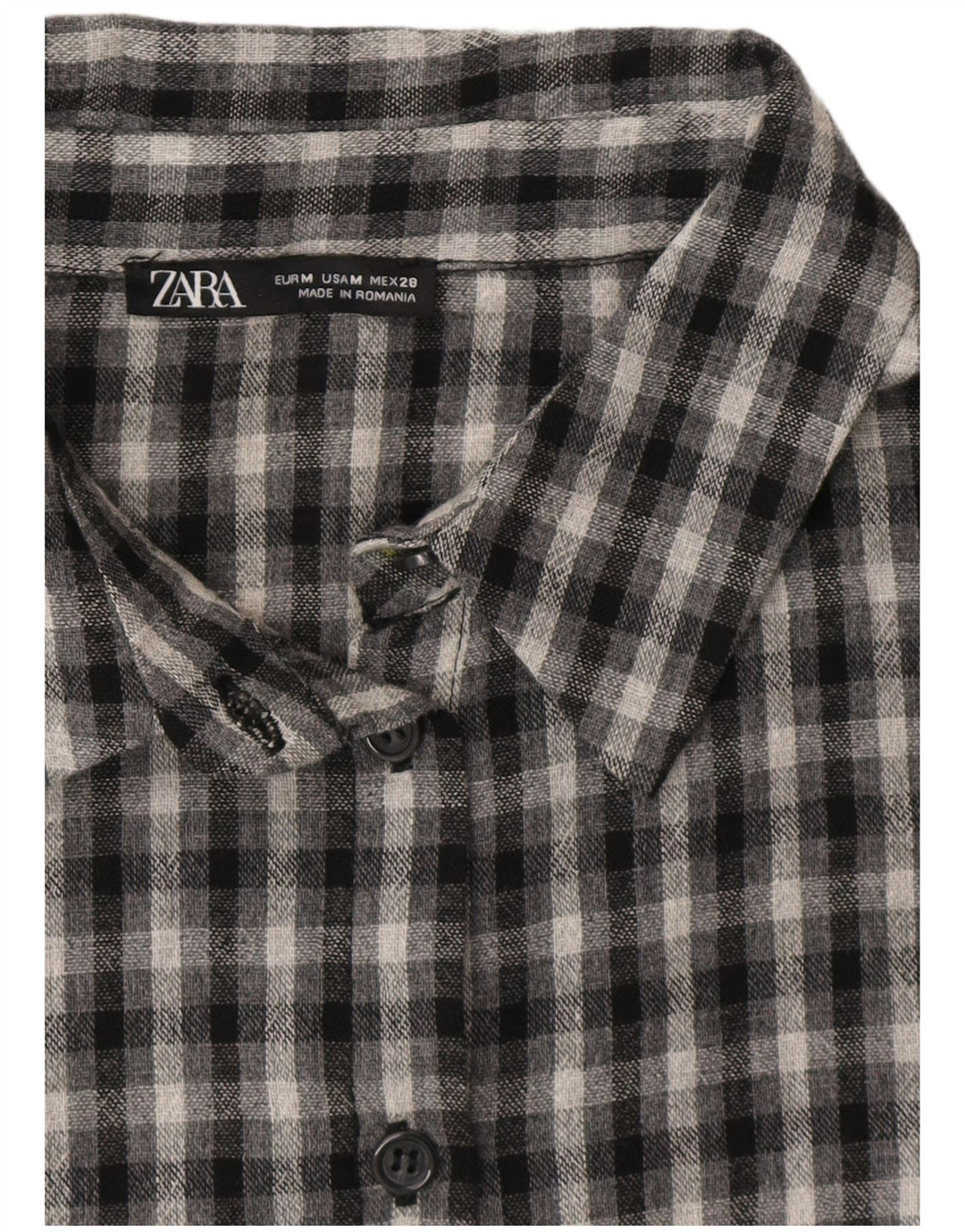 Abito a strati a maniche lunghe da donna Zara UK 12 medio blu navy a quadri