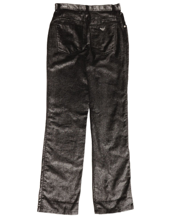 Pantaloni casual dritti da donna ARMANI W29 L34 cotone nero