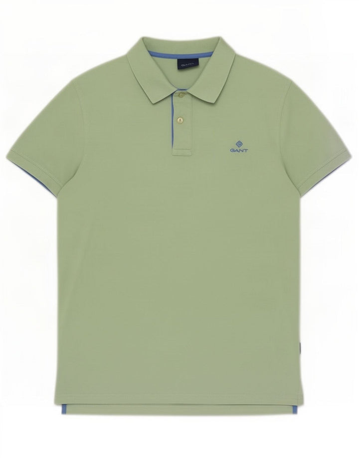 Polo da uomo Gant in cotone verde medio