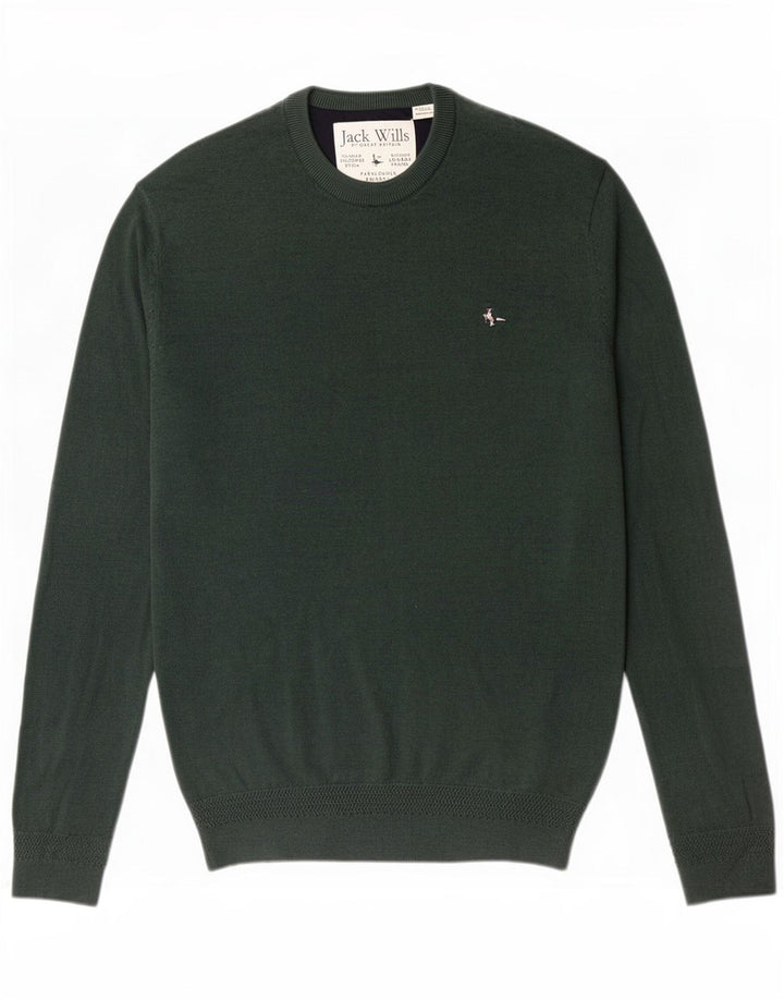 Maglione maglione girocollo da uomo Jack Wills piccolo cotone verde