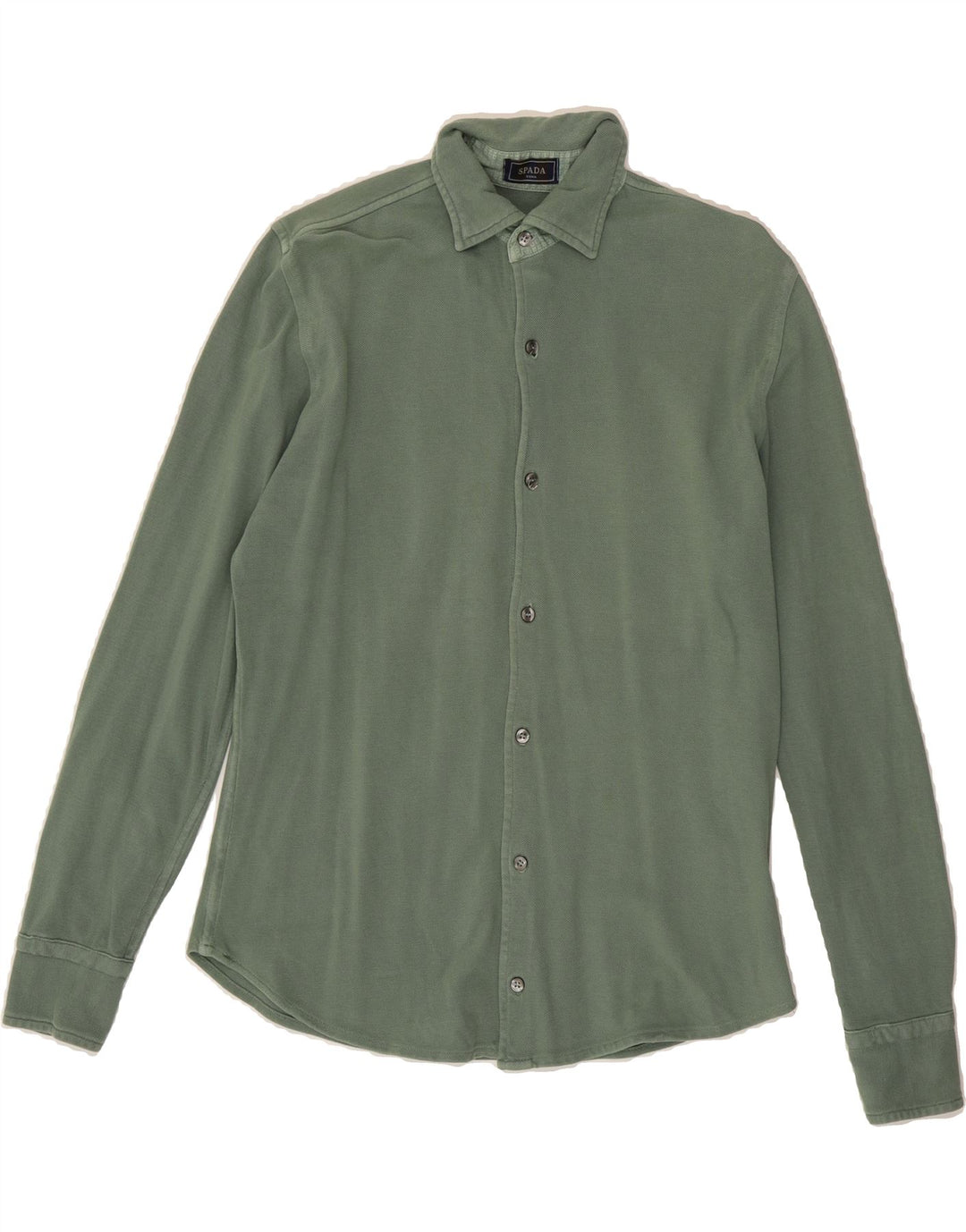 SPADA Mens Shirt Small Green Cotton Vintage Spada and Second-Hand Spada from Messina Hembry 