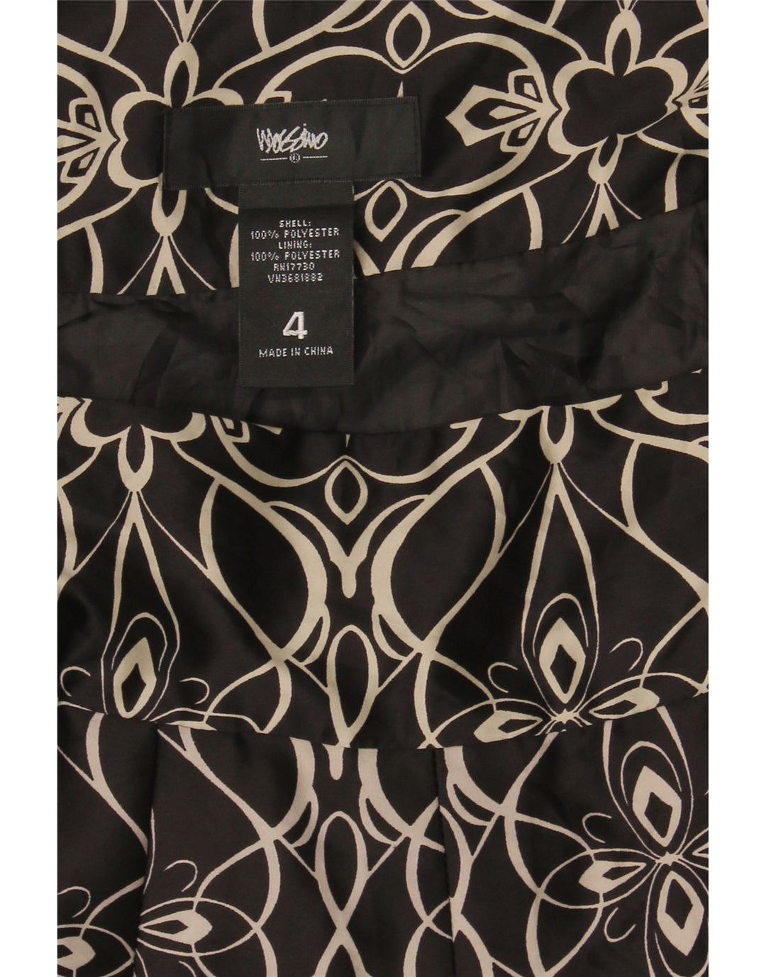 MOSSIMO Womens A-Line Skirt US 4 Small W30  Black Geometric Polyester Vintage Mossimo and Second-Hand Mossimo from Messina Hembry 