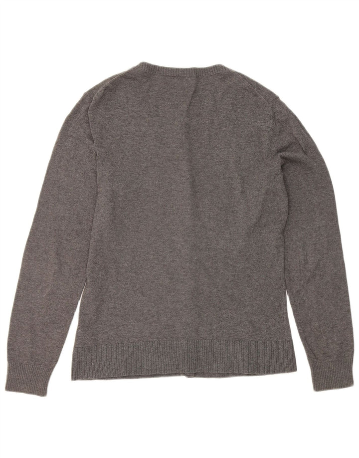Maglione cardigan da donna Gap UK 14 grande cotone grigio