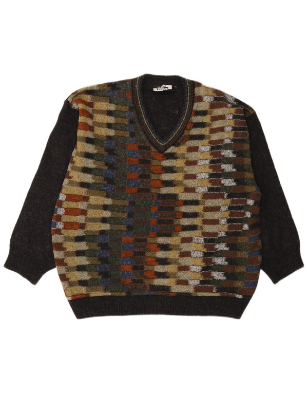 Maglione da uomo con scollo a V Monte Carlo IT 54 XL a righe nere